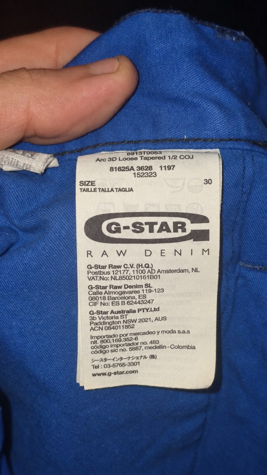 G-Star Raw-maat W30 korte broek, Verzenden, Blauw