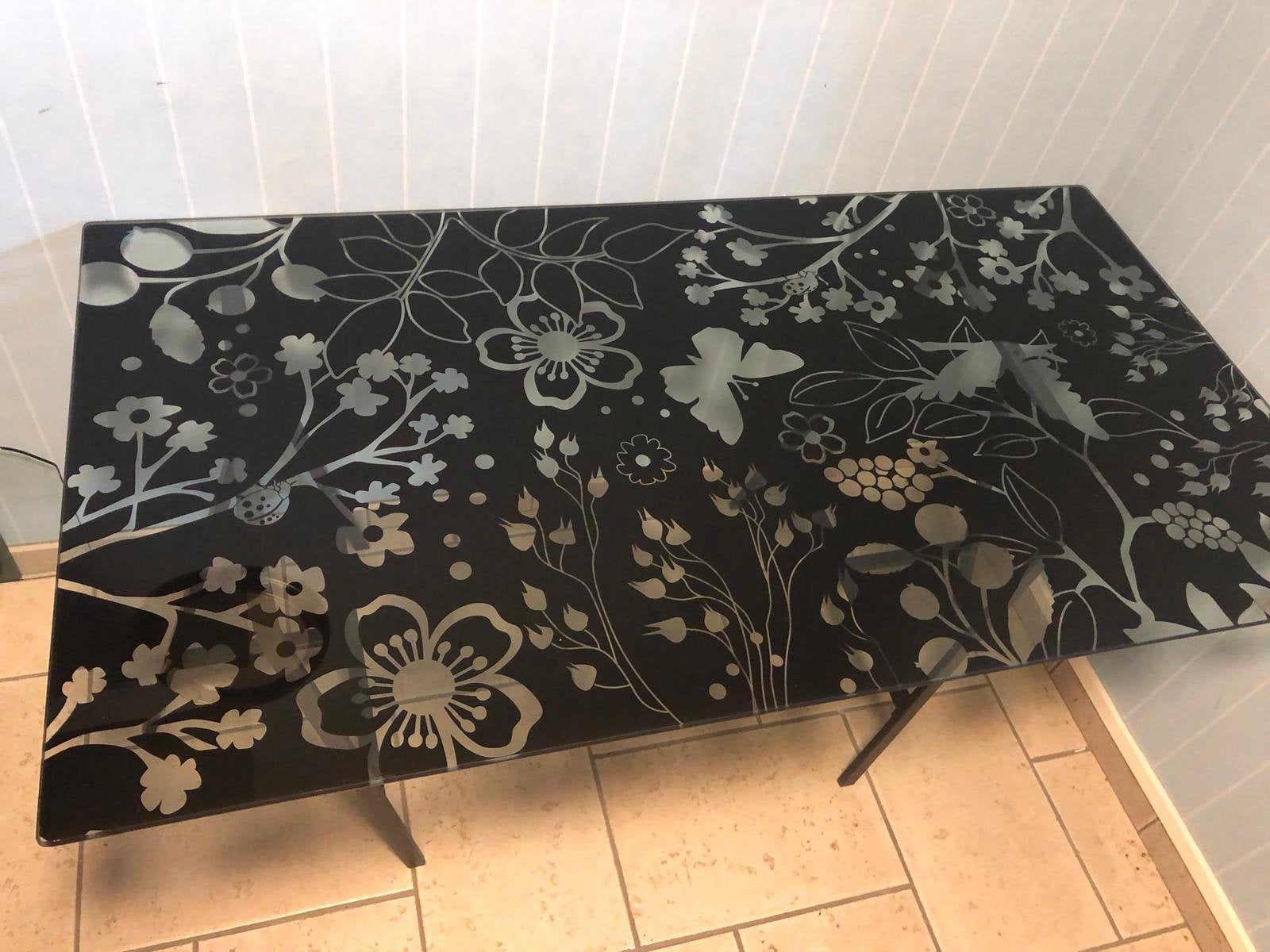 Ikea glazen blad met schragen, Ophalen, Zo goed als nieuw, IKEA