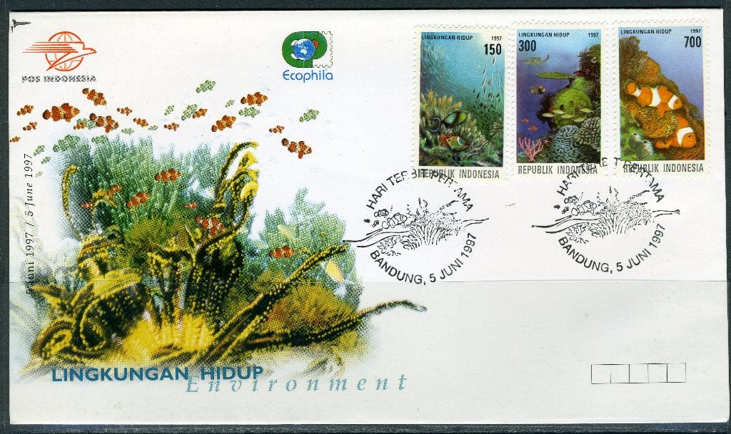 INDONESIE: ZB 1775/1777 FDC 1997 Wereld Milieu Dag, Verzenden, Gestempeld, Zuid-Azië