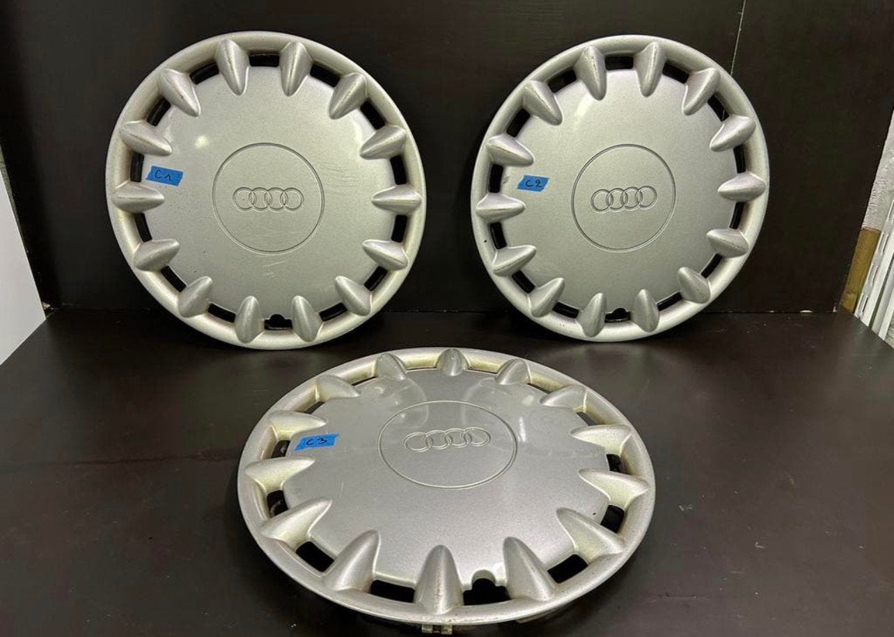 3 originele Audi A2, A3, A4, A6 wieldoppen in 15", Ophalen of Verzenden, Gebruikt