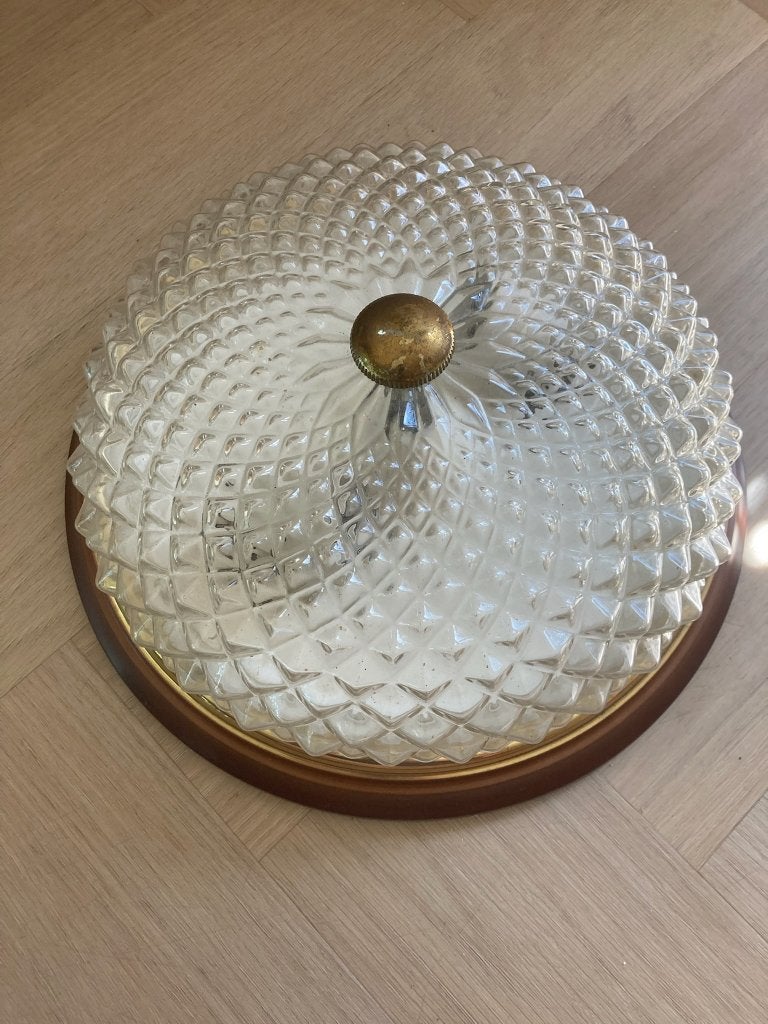 Vintage plafonlamp, Ophalen, Gebruikt, Glas