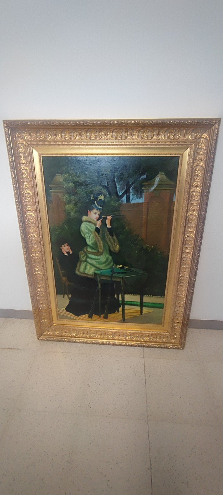 École française (XIXe), Les femmes au stand de tir, Portrait ou Personnes, Enlèvement ou Envoi, Peinture à l'huile, Signé