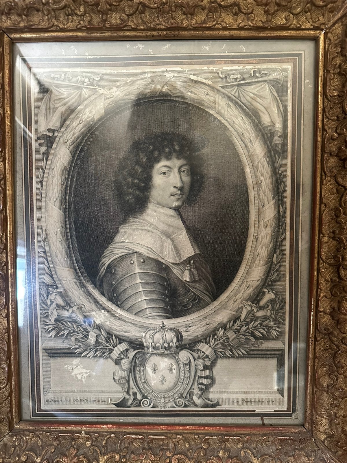 Portrait de Louis X|V par Pierre Mignard 1666 Versailles, Antiquités & Art, Enlèvement, Photo, Estampe