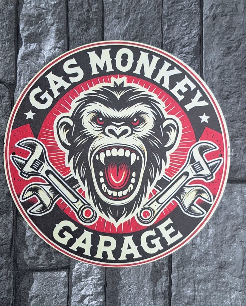 Plaque Décorative métallique GAS MONKEY GARAGE, Neuf, Autres styles, Enlèvement ou Envoi, 20 cm