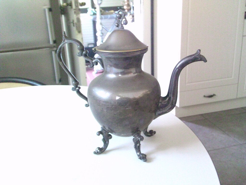 koffie pot silver op koper, Antiek en Kunst, Ophalen, Zilver