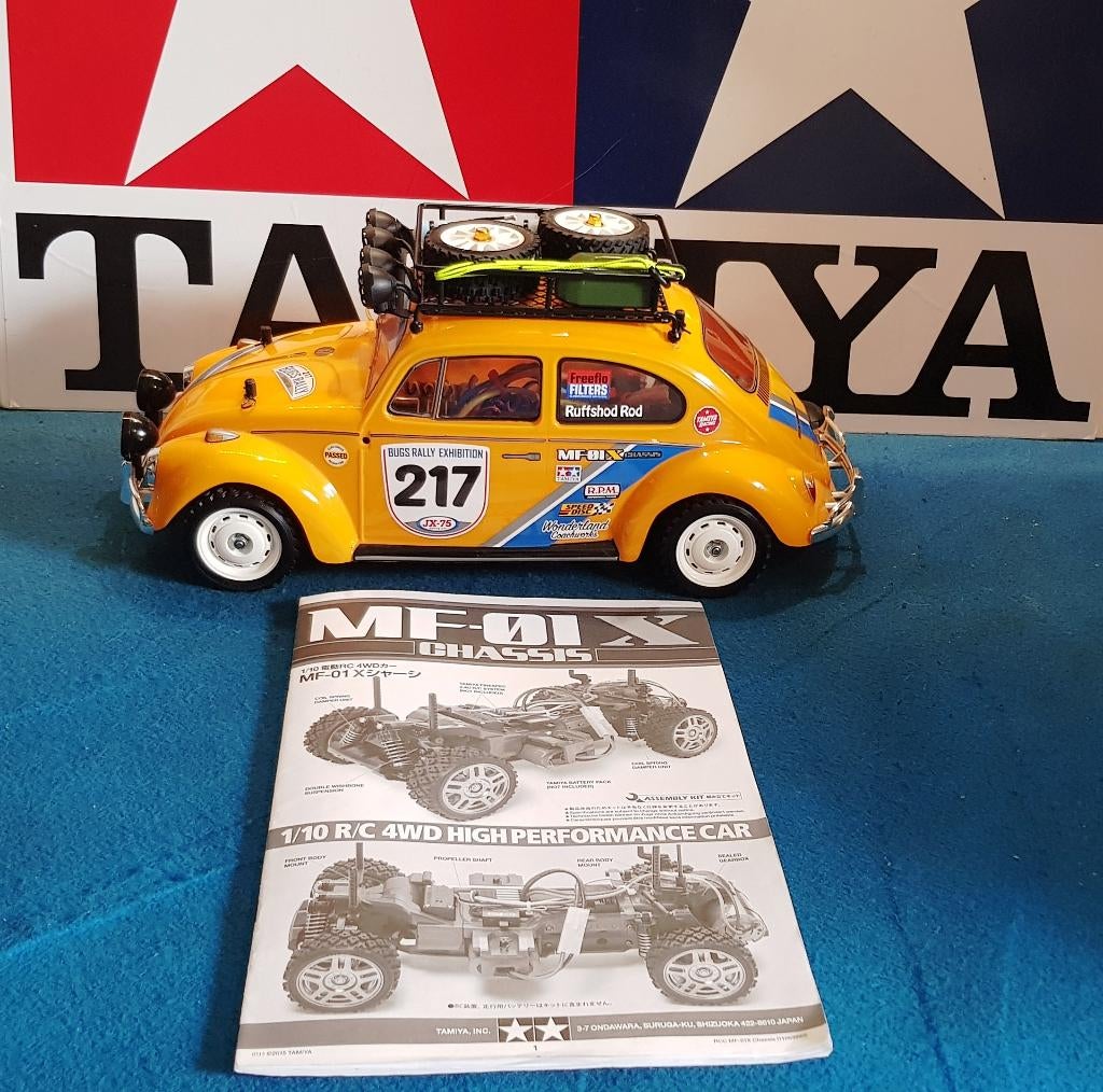 Tamiya VW Beetle Rally (MF-01X chassis) "Rally Theme, Elektro, Verzenden, Auto offroad, Nieuw