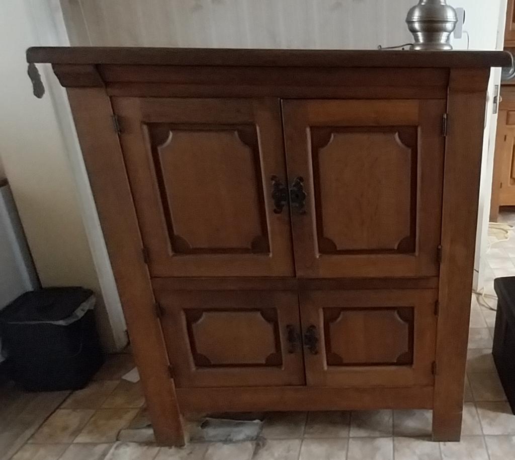 TV meubel, Ophalen, Gebruikt, 100 tot 150 cm, Overige houtsoorten