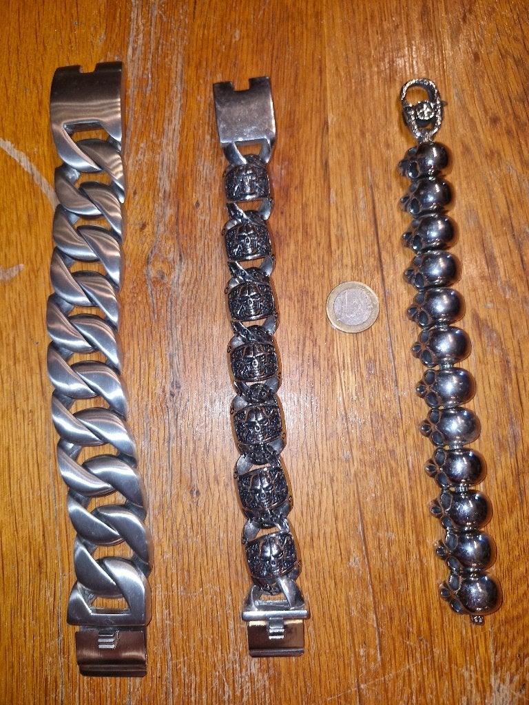 Rock metal armbanden voor heren, Ophalen, Nieuw, Zilver, Staal