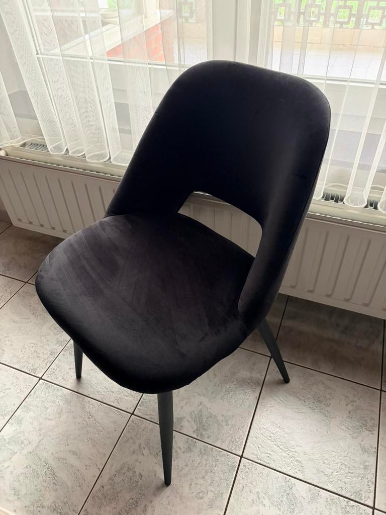 6 stuks eetkamer stoelen zwart, Huis en Inrichting, Stoelen, Ophalen, Zo goed als nieuw, Zwart, Stof