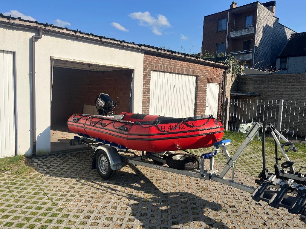 Dérive Mercury 20HP avec remorque et autres accessoires, Aluminium, Quicksilver, Comme neuf, Enlèvement