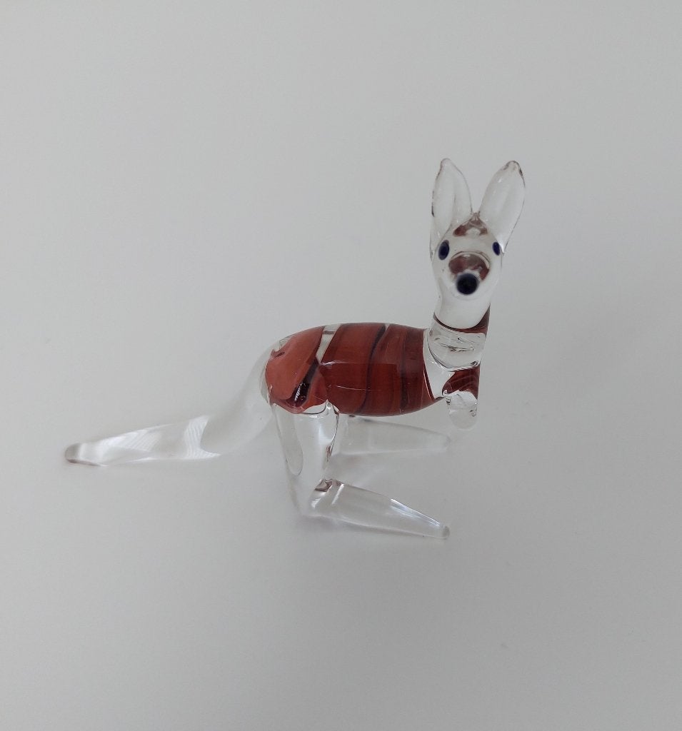Kangourou en verre, Enlèvement ou Envoi, Comme neuf, Autres, Statue ou Figurine