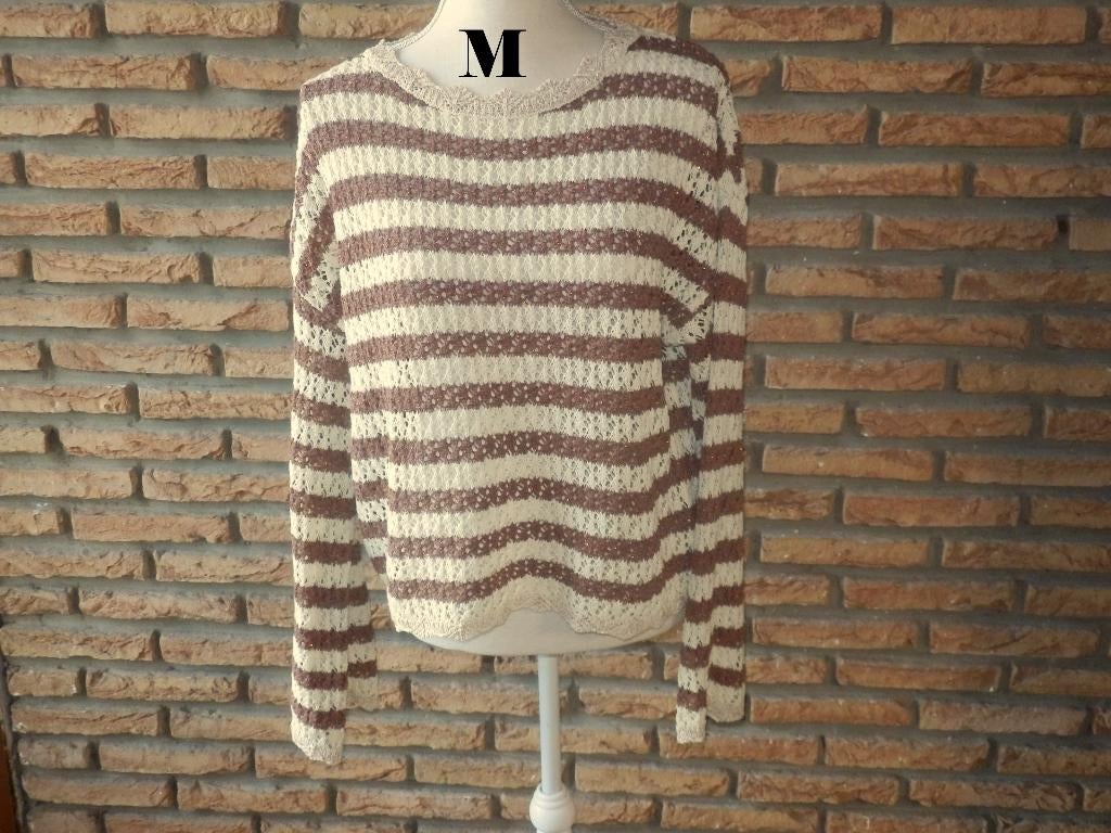 (35) - pull femme t.M beige brun - MNG -, Maat 38/40 (M), Beige, MNG, Ophalen of Verzenden