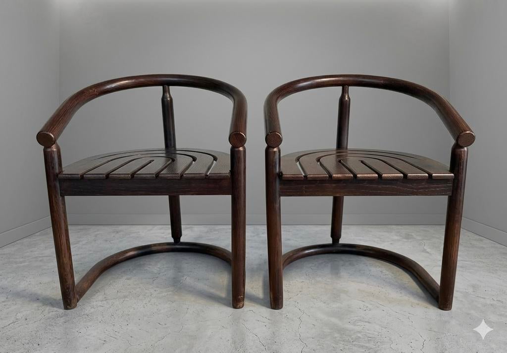 2 vintage chairs By Allmilmö, 1980s, Huis en Inrichting, Stoelen, Ophalen, Zo goed als nieuw, '80, Twee