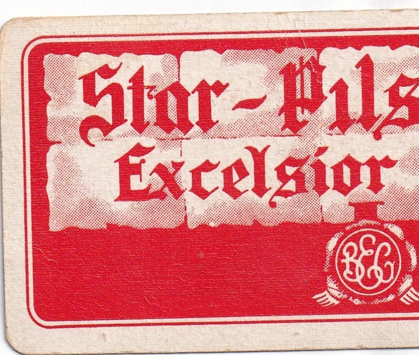 B 50 / S K EXCELSIOR STAR PILS ROOD WIT, Collections, Enlèvement ou Envoi, Neuf, Carte(s) à jouer