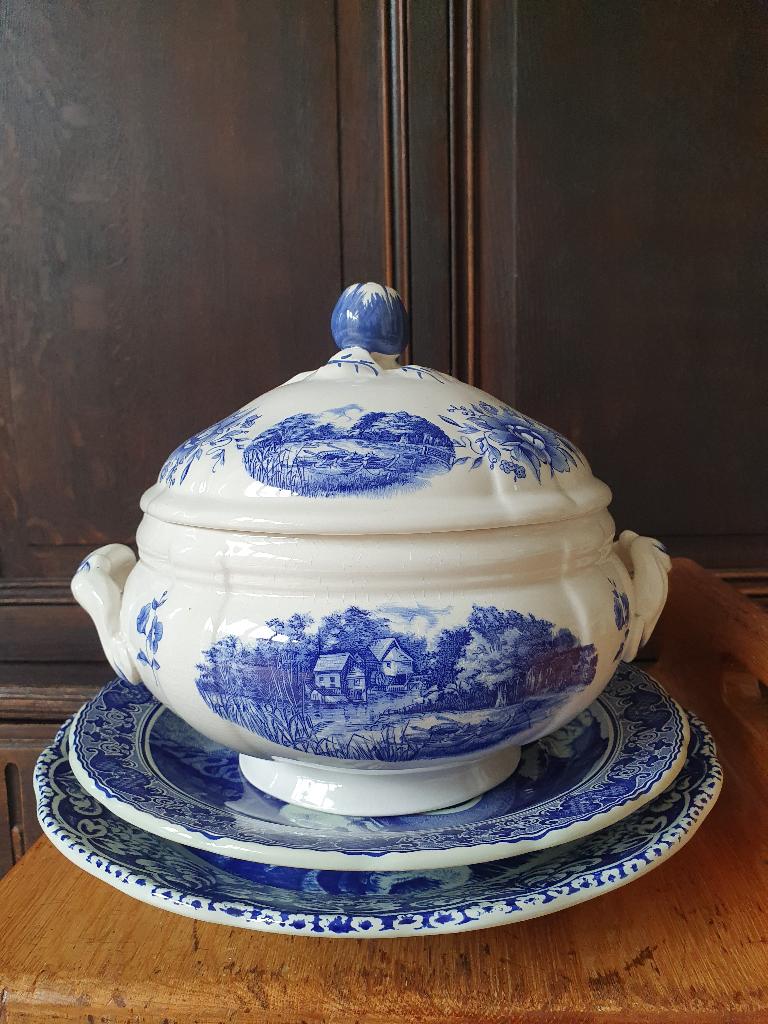 Set vintage DELFT blue bowl+plates BOCH /retro set, Maison & Meubles, Assiettes(s), Comme neuf, Enlèvement, Autres styles