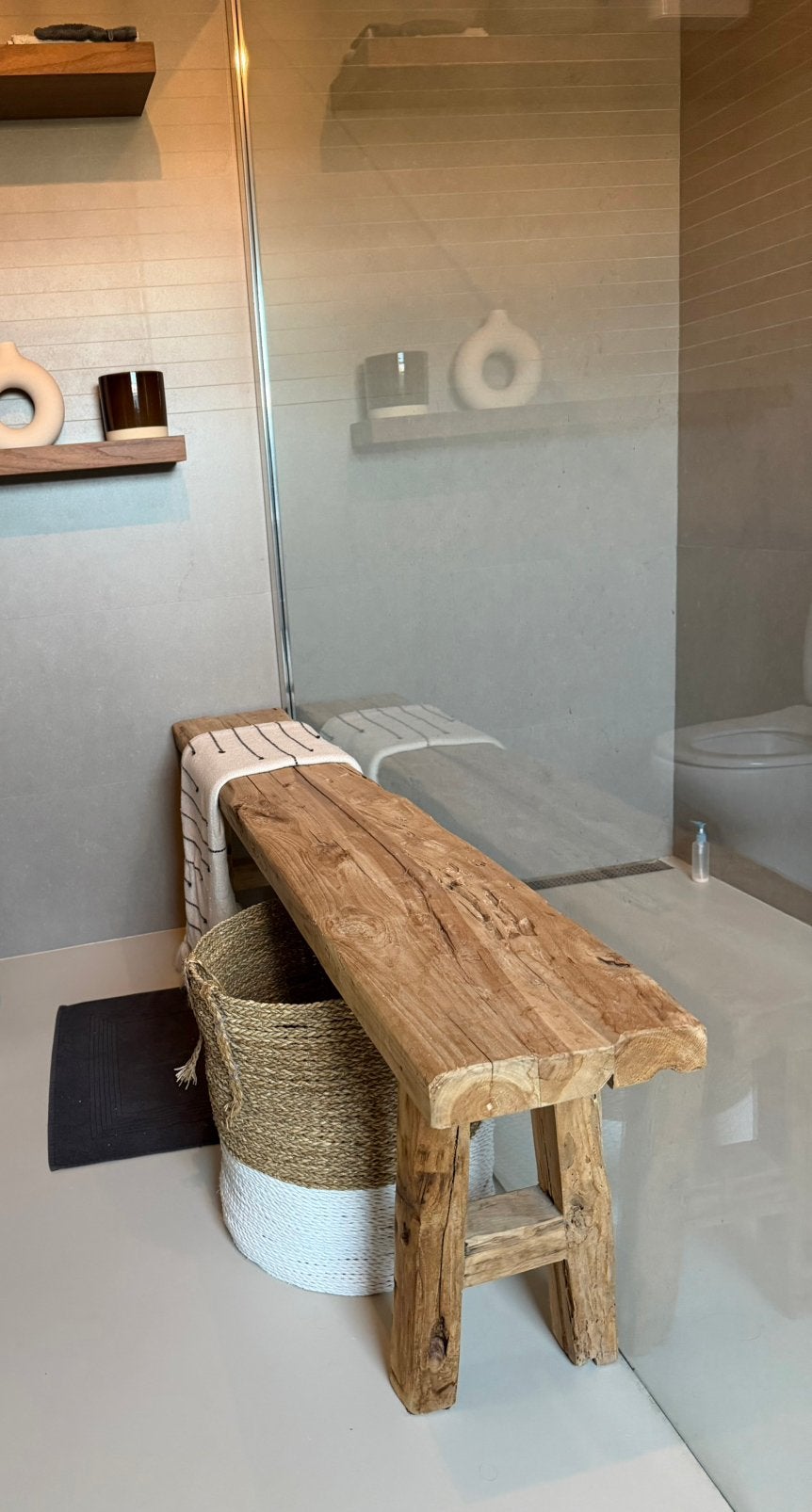 Houten bankje, Huis en Inrichting, Kasten | Wandmeubels, Ophalen, Zo goed als nieuw, Minder dan 150 cm, Minder dan 100 cm