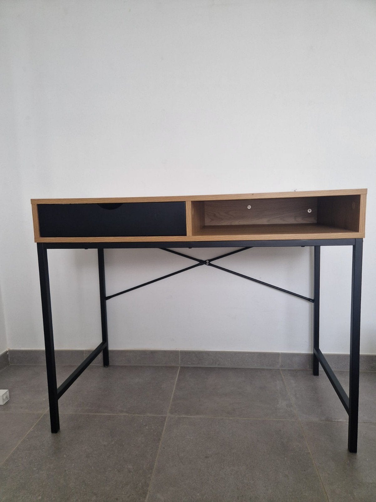 Houten bureau met lades, Bureau d'écolier, Comme neuf, Enlèvement, Brun