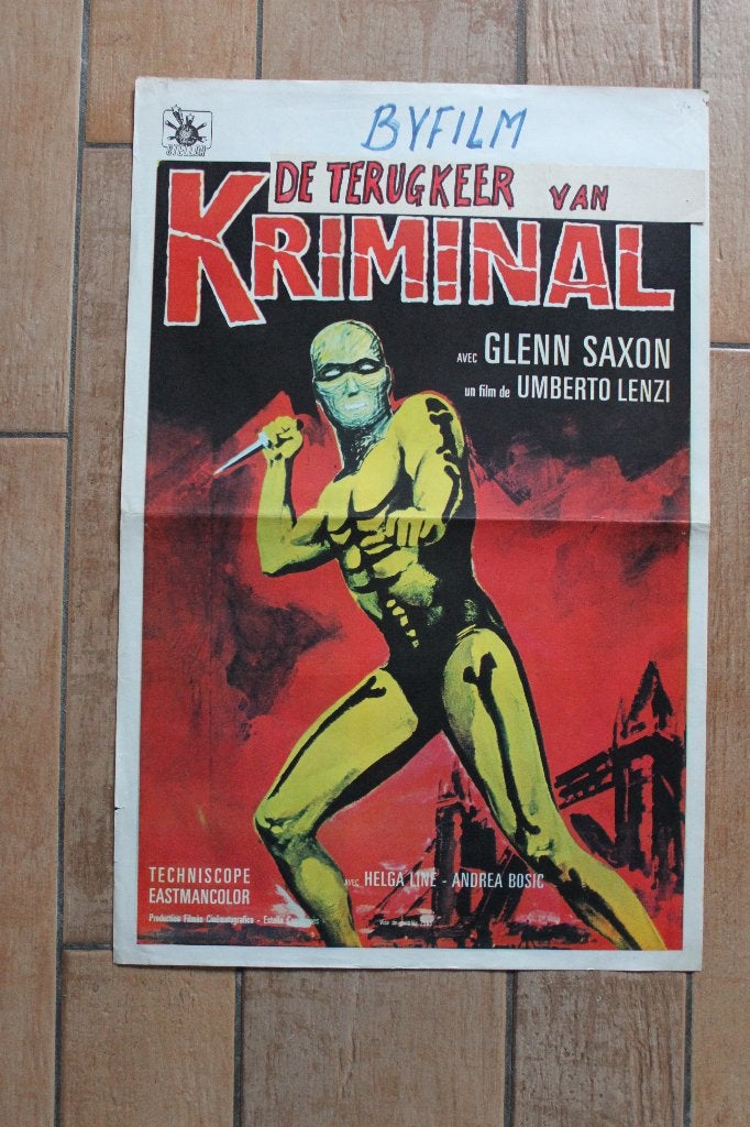 filmaffiche Kriminal 1966 filmposter, Rechthoekig Staand, Ophalen of Verzenden, Zo goed als nieuw, A1 t/m A3