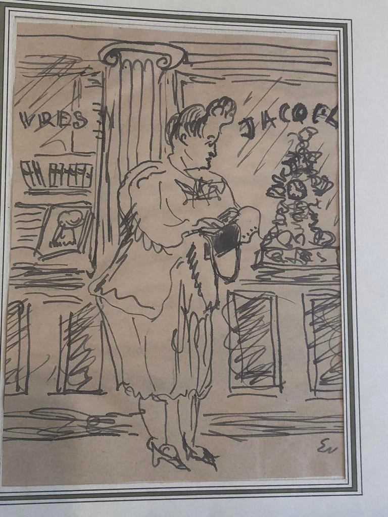 Édouard Vuillard dessin Monogrammé, Antiquités & Art, Enlèvement ou Envoi