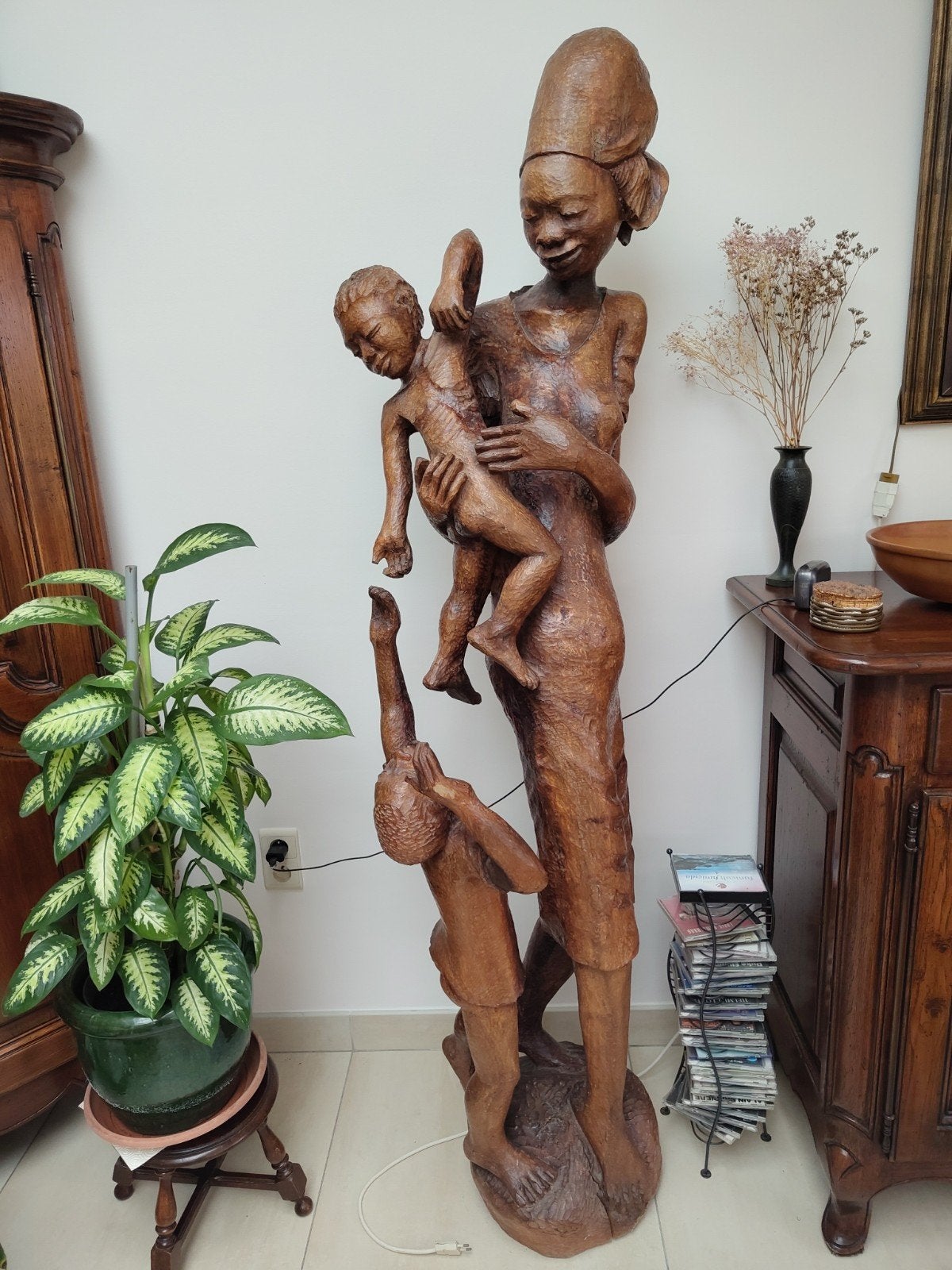 sculptures africaines en bois, Enlèvement, Afrique, Bois, 1 mètre - 2 mètres