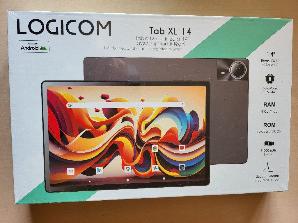 TABLETTE LOGICOM 14 POUCES OCTA-CORE 4GB RAM, Computers en Software, Android Tablets, Ophalen, 13 inch of meer, Nieuw, 128 GB