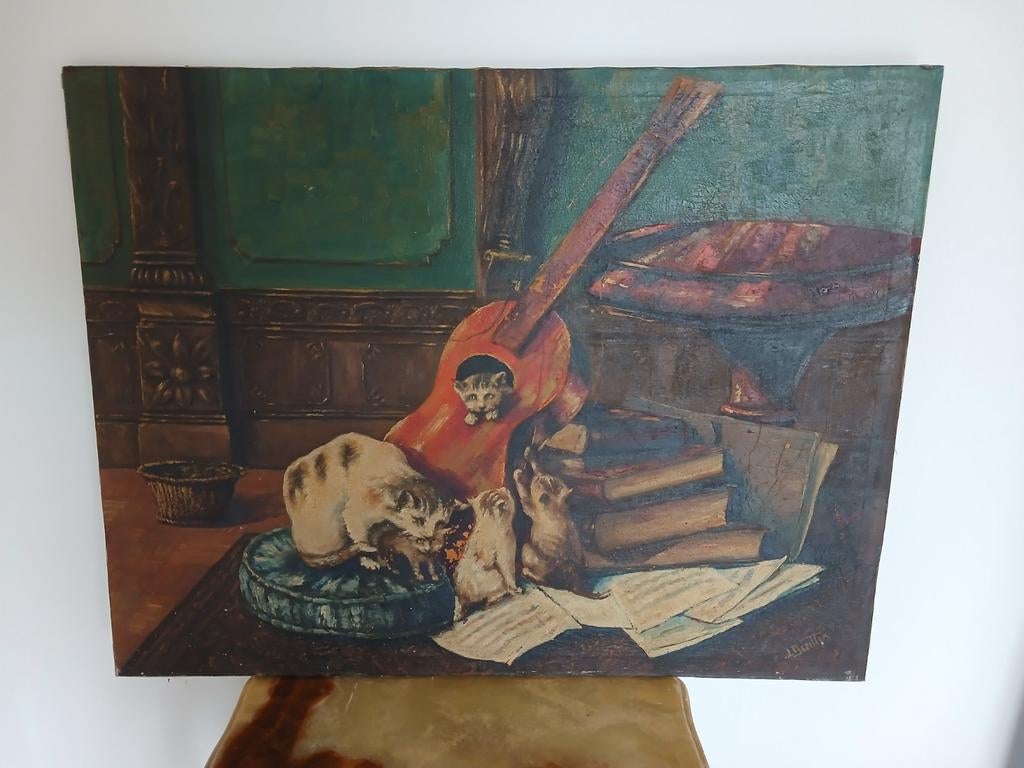 Schilderij poezen, Ophalen of Verzenden