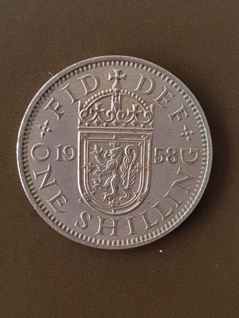 Pièce de monnaie : One Shilling – Royaume‑Uni 1958, Enlèvement ou Envoi, Autres pays, Monnaie en vrac