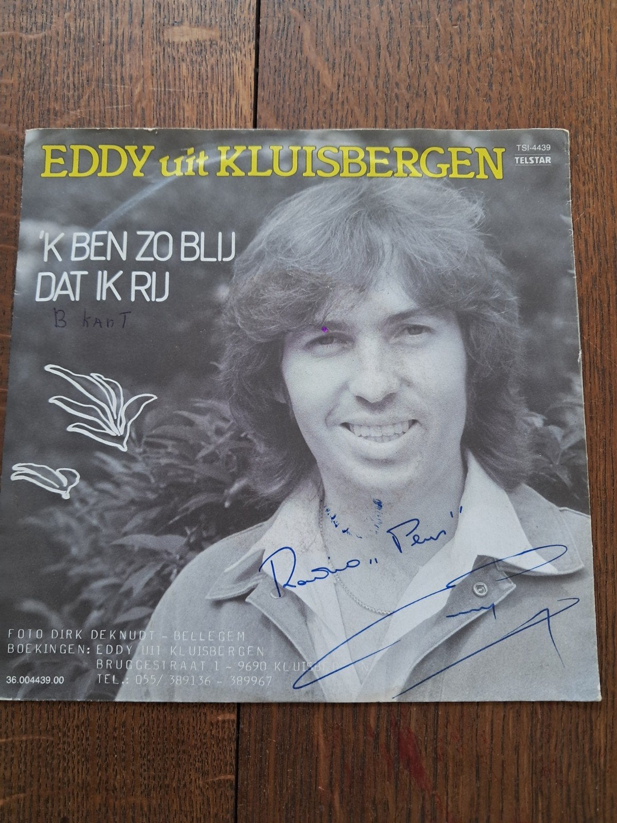 Gehandtekende single : Eddy uit Kluisbergen, ik ben zo blij, Ophalen of Verzenden
