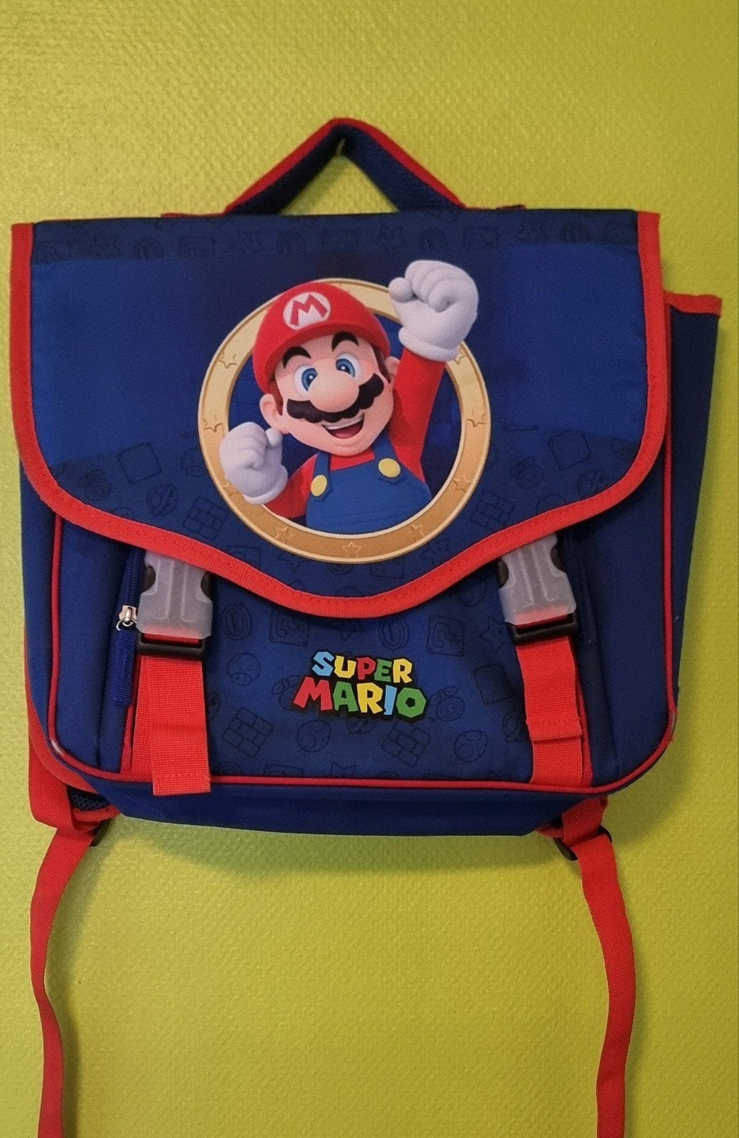 Stoere Super Mario boekentas – Goede staat!, Bijoux, Sacs & Beauté, Sacs | Cartables, Enlèvement, Bleu