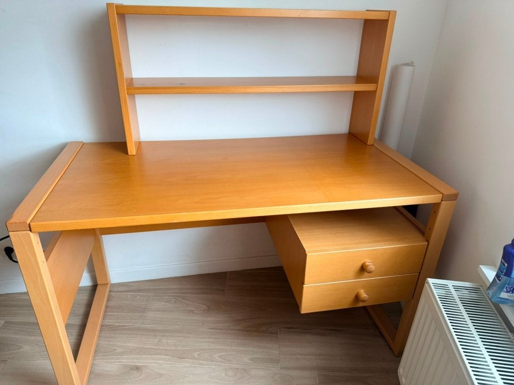 Bureau Hülsta avec étagères et 2 tiroirs – 130 cm, Maison & Meubles, Bureaux, Comme neuf, Enlèvement ou Envoi