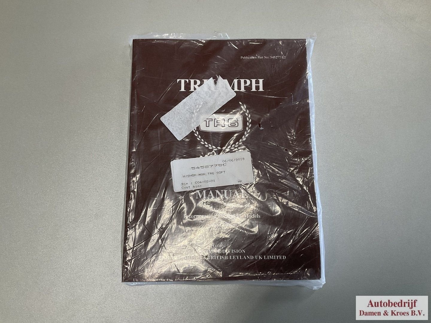 Triumph TR6 Repair Operation manual 545277/E2 2nd Edition, Ophalen of Verzenden