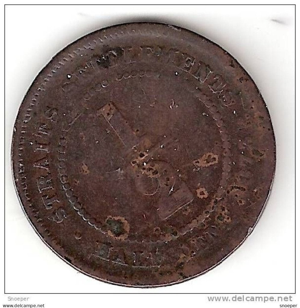 straits settlements 1/2 cent 1873 km 8 fr  zie beschrijving, Timbres & Monnaies, Monnaies | Asie, Envoi, Asie du Sud Est, Monnaie en vrac