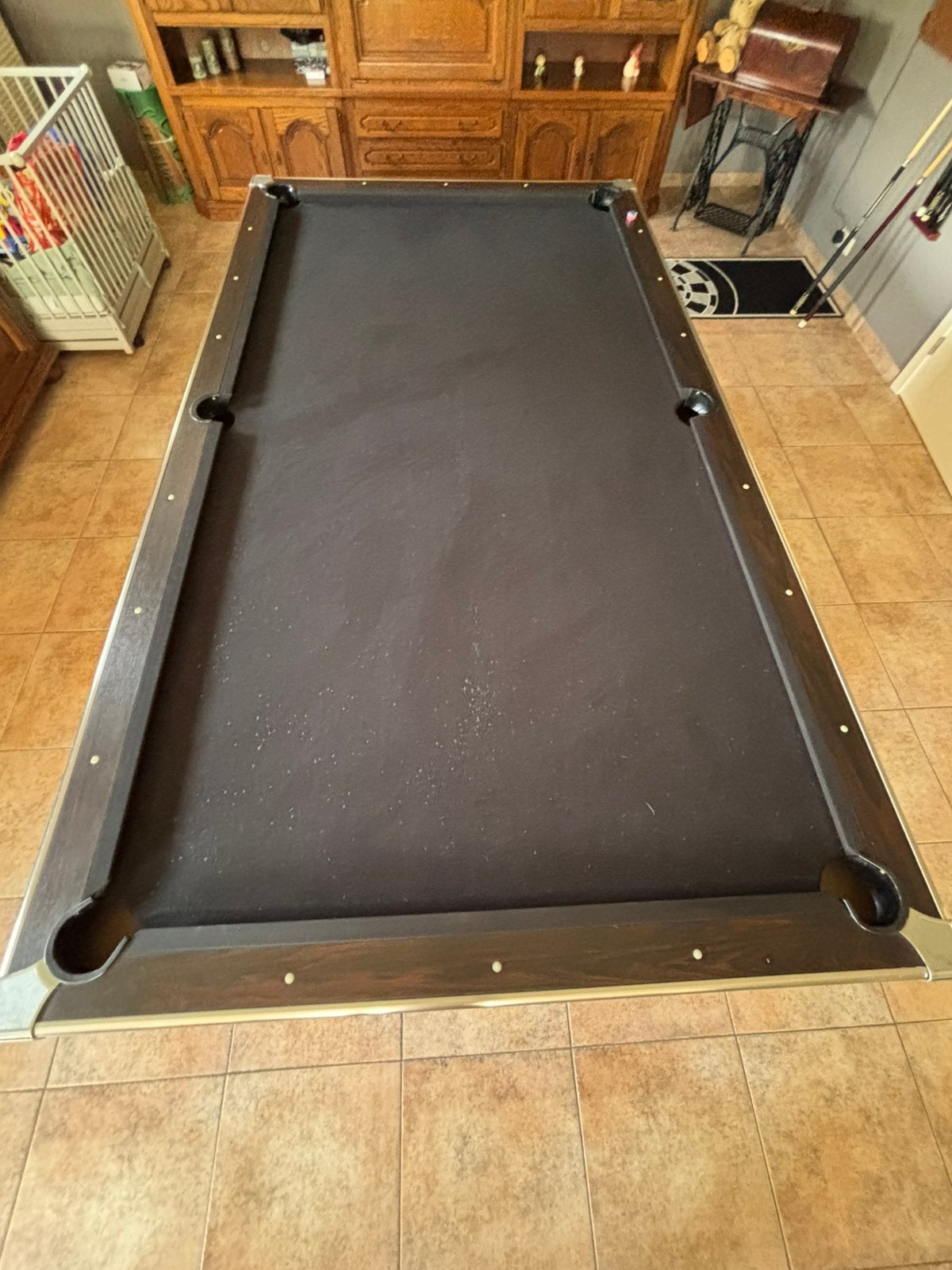 Table de billard noire 9 pieds, Enlèvement, Utilisé, Table de billard
