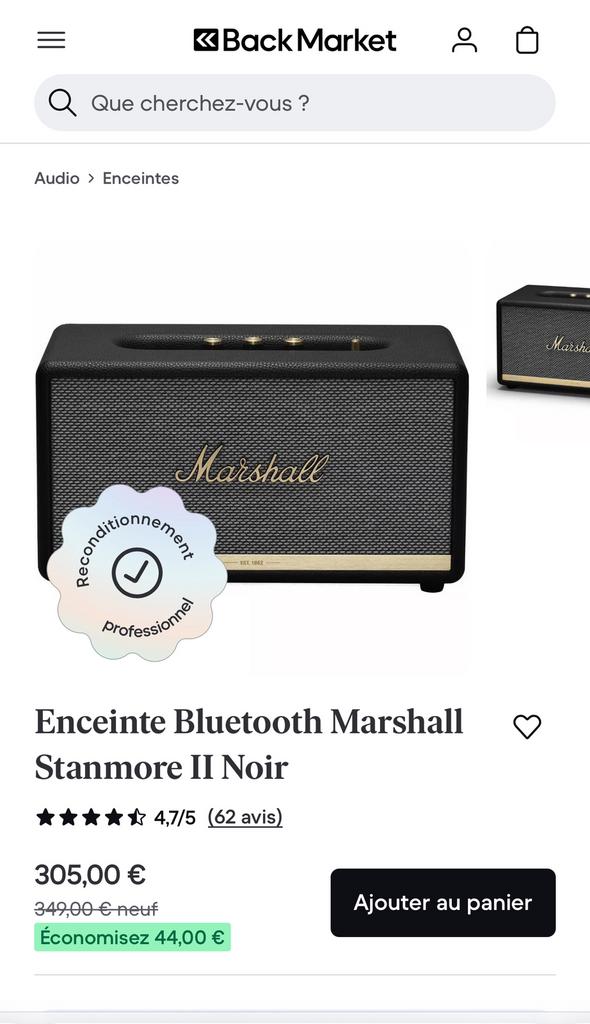 Marshall enceinte bluetooth stanmore  II musique, Audio, Tv en Foto, Ophalen, Zo goed als nieuw