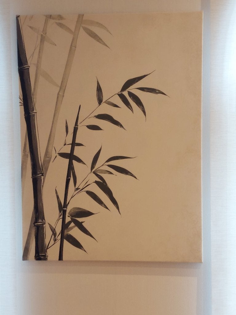 Canvas schilderij bamboe, Enlèvement, Comme neuf, Peinture