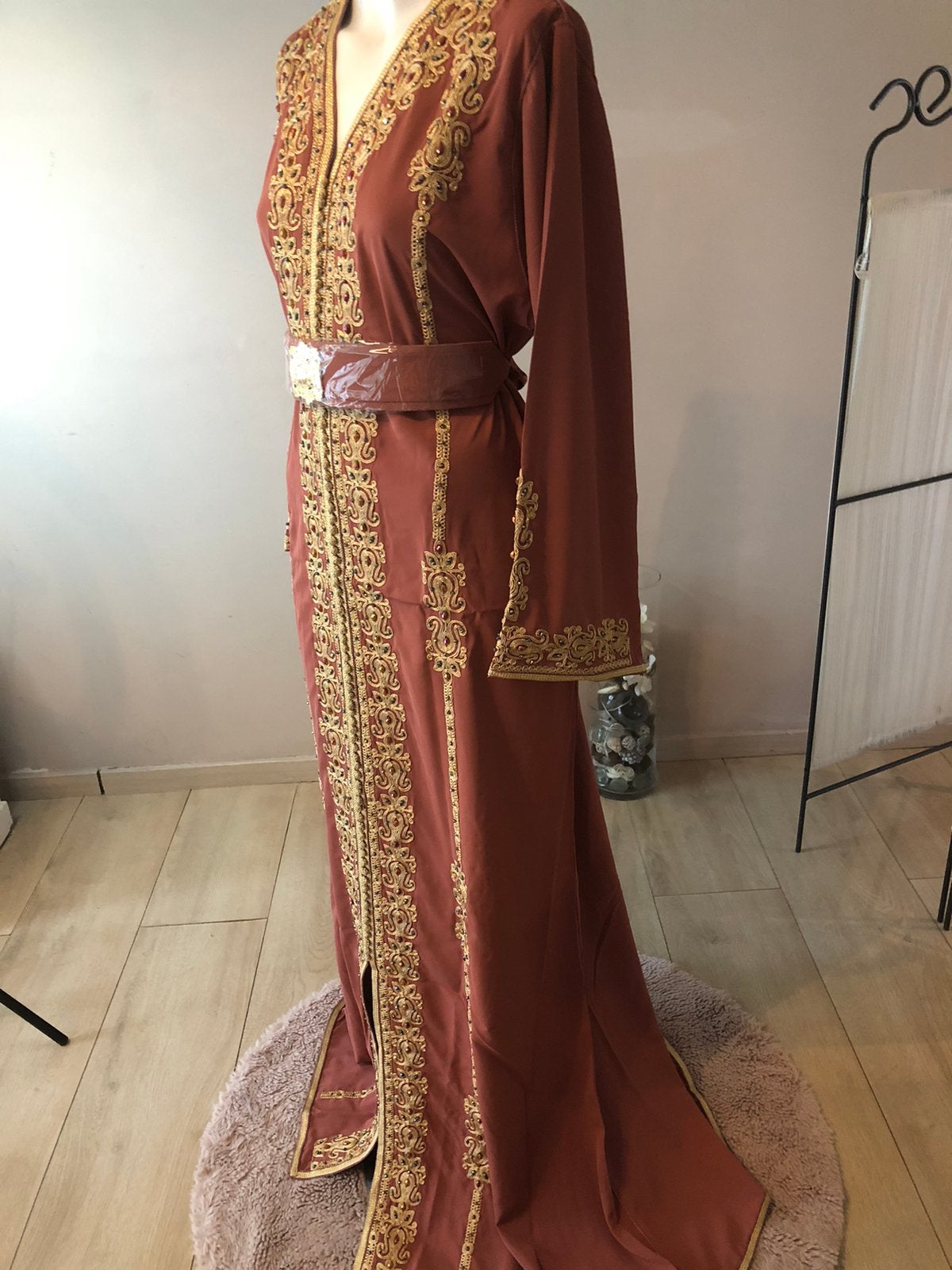 Kaftan voor dames, maat 40/46, poederroze, Kleding | Dames, Ophalen of Verzenden, Zo goed als nieuw, Roze