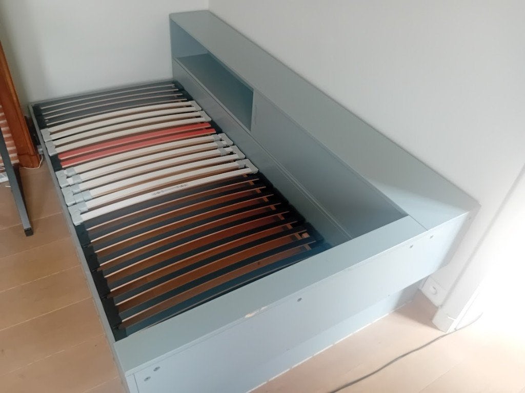 1 persoonsbed met lattoflex, Huis en Inrichting, Slaapkamer | Bedden, Ophalen, Gebruikt, 90 cm, 200 cm