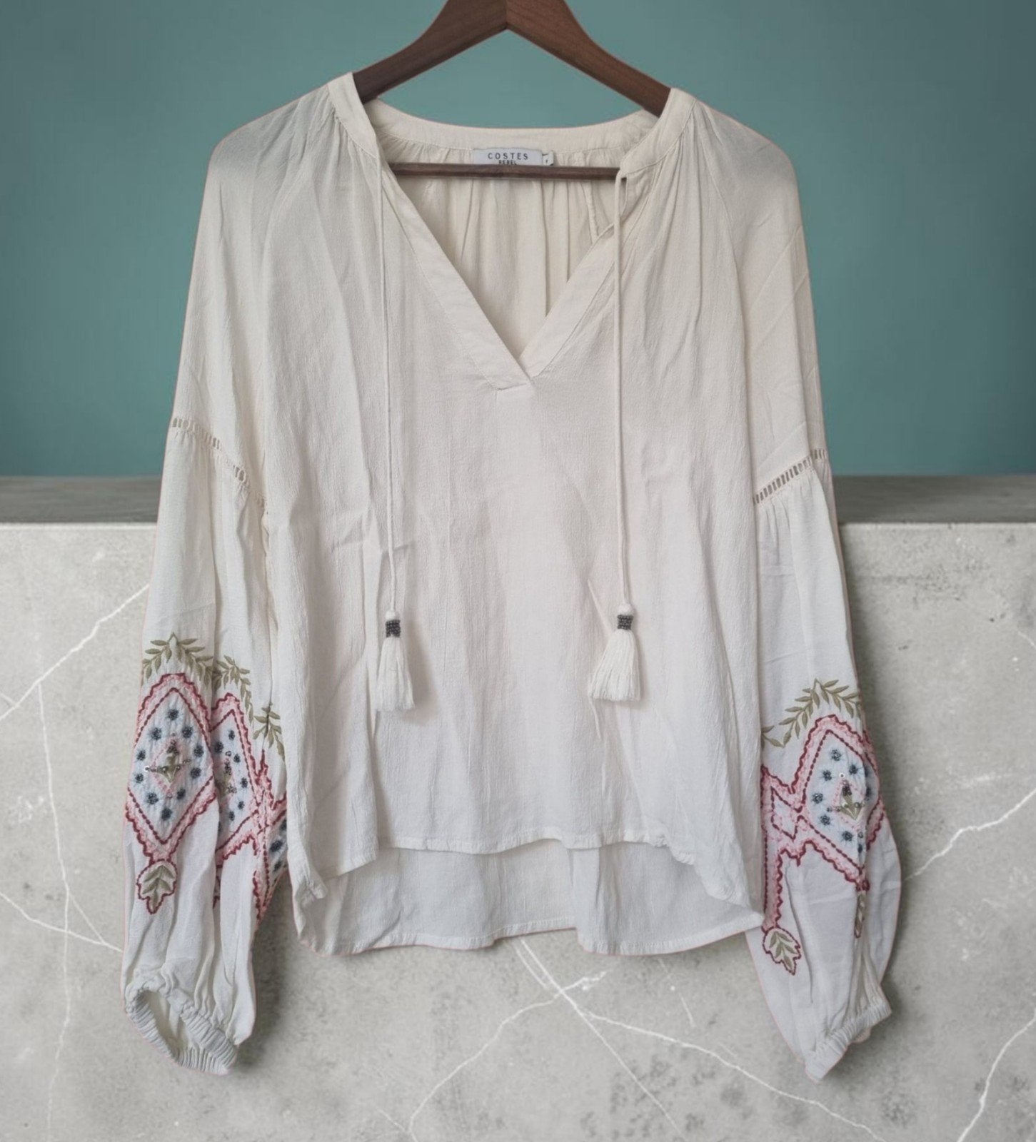 Costes Rebel Blouse Maat S, Kleding | Dames, Blouses en Tunieken, Wit, Ophalen of Verzenden, Zo goed als nieuw, Maat 36 (S)