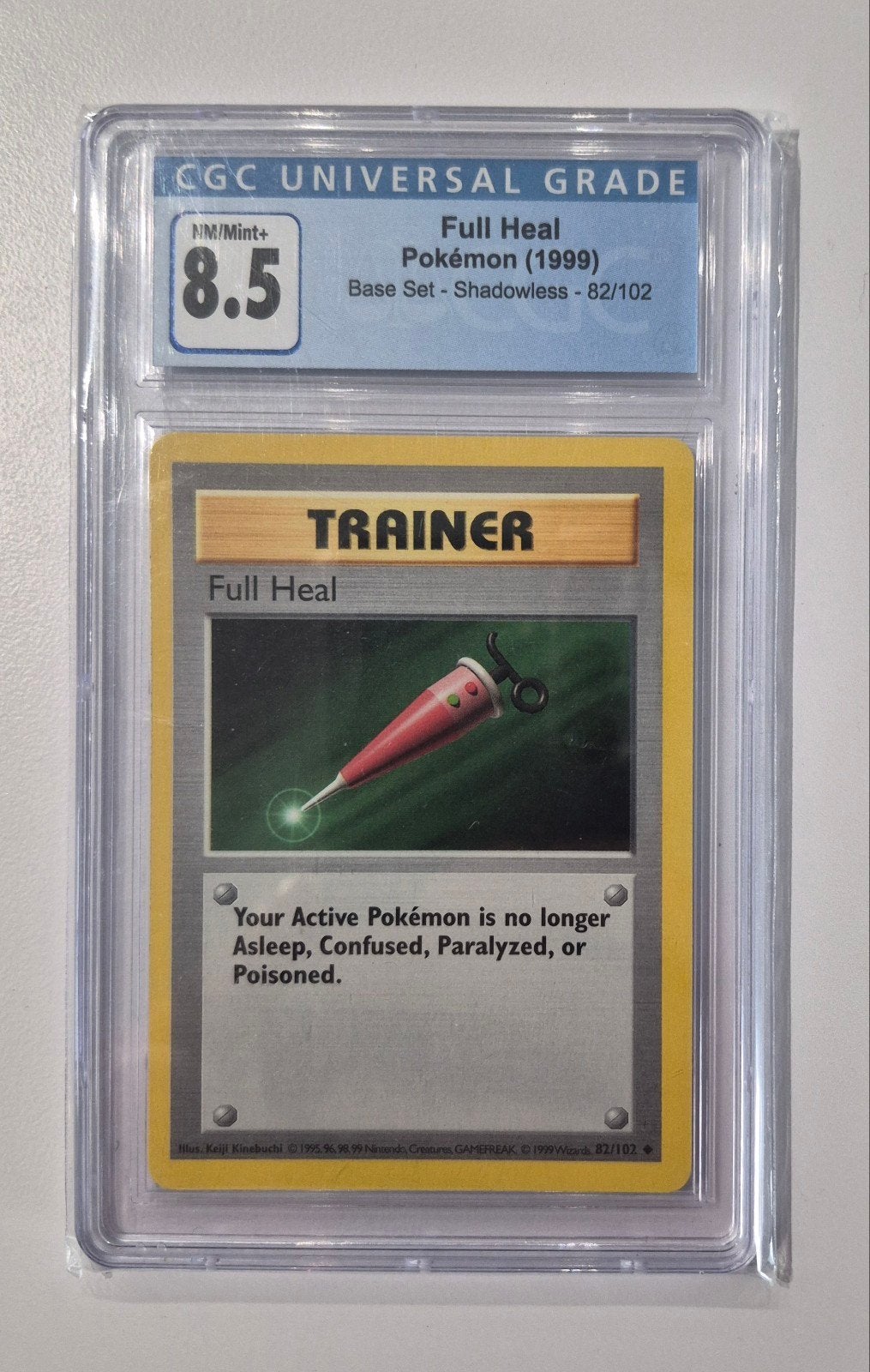 pokemon full heal base shadowless cgc 8.5, Ophalen of Verzenden