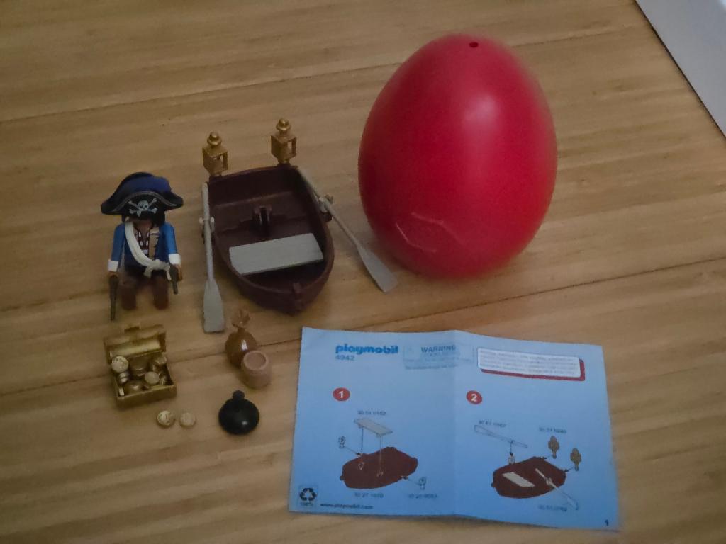 Playmobil 4942 Oeuf de Pâques - Pirate avec bateau, Enlèvement, Neuf, Ensemble complet