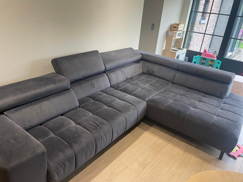 Hoeksalon blauw/anthrazit, Ophalen, Zo goed als nieuw, Stof, Majestic
