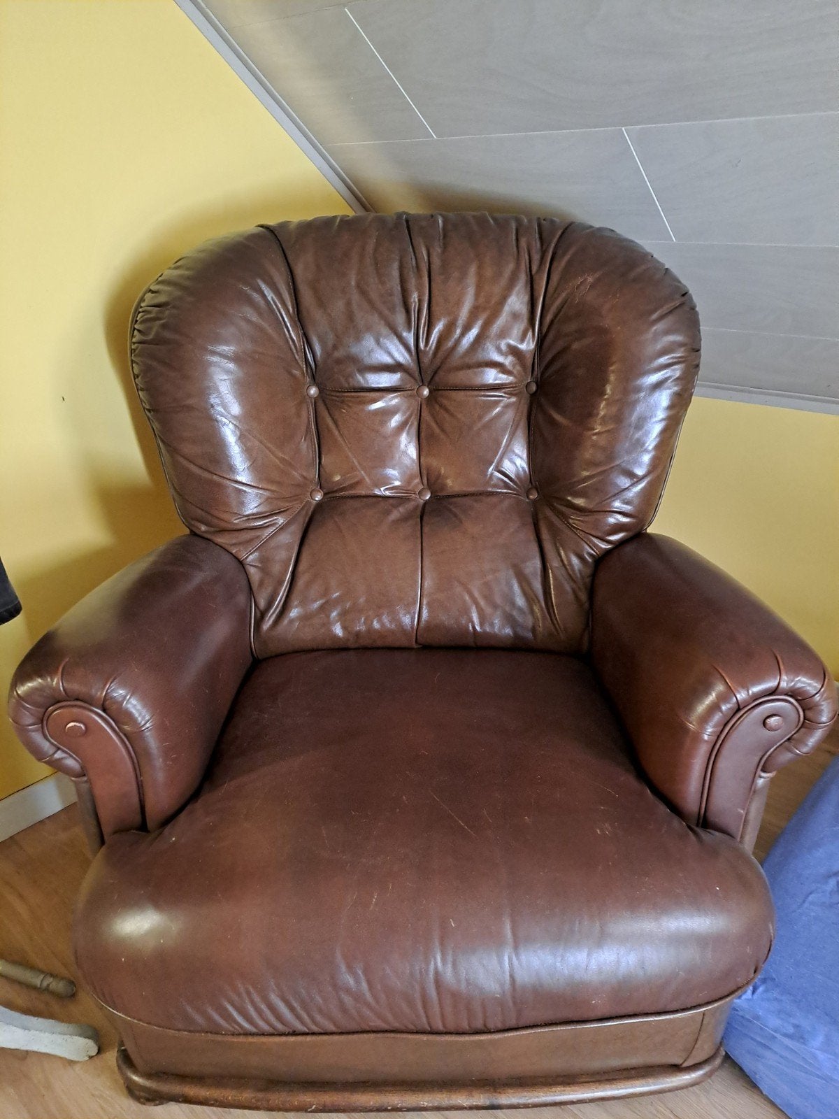 lot de 2 anciens fauteuils, Enlèvement, Utilisé, Cuir
