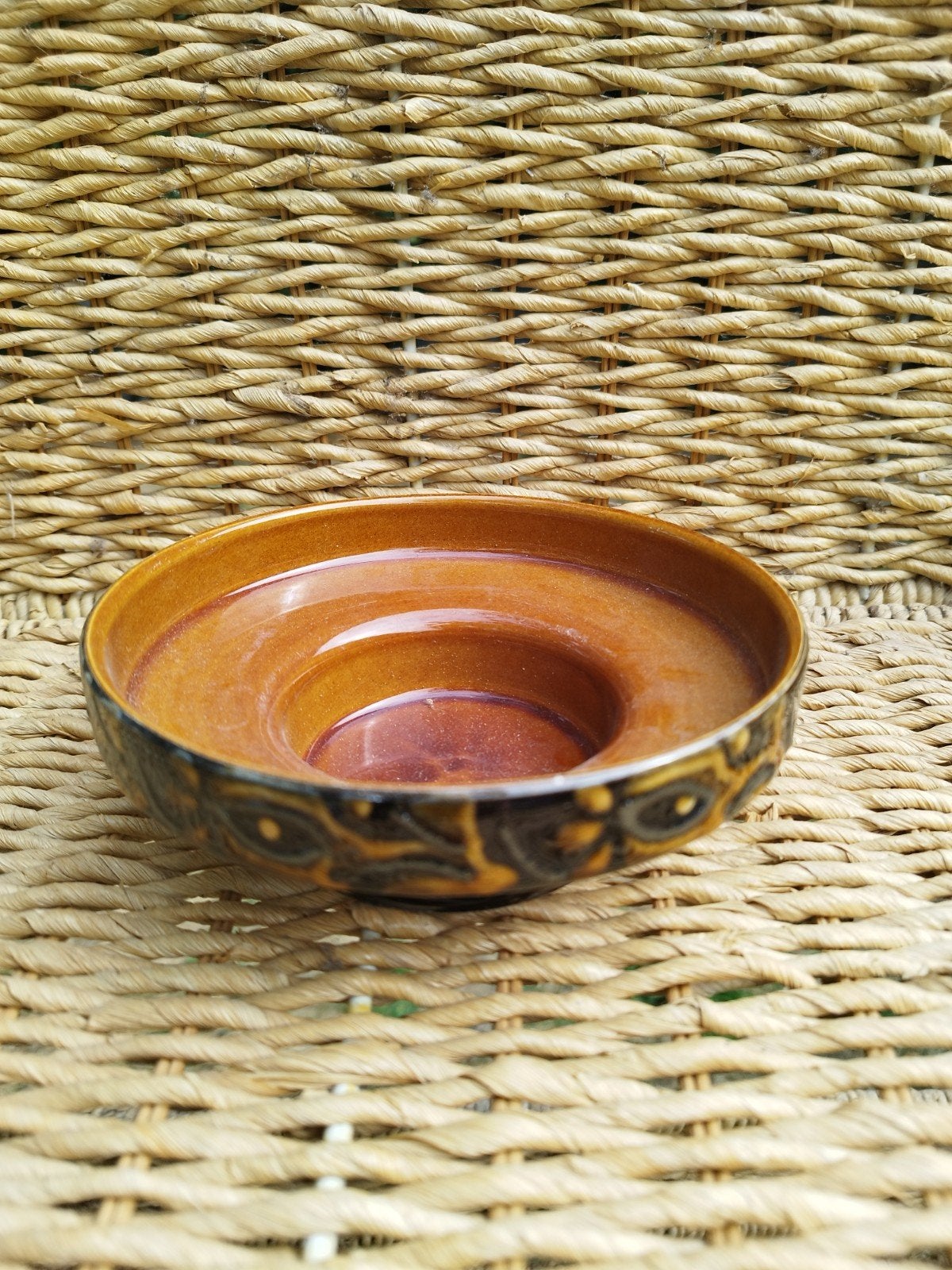 Vintage schaaltje geschikt voor bloemschikken, Émaillé, Rond, Comme neuf, Pot de fleurs ou jardinière