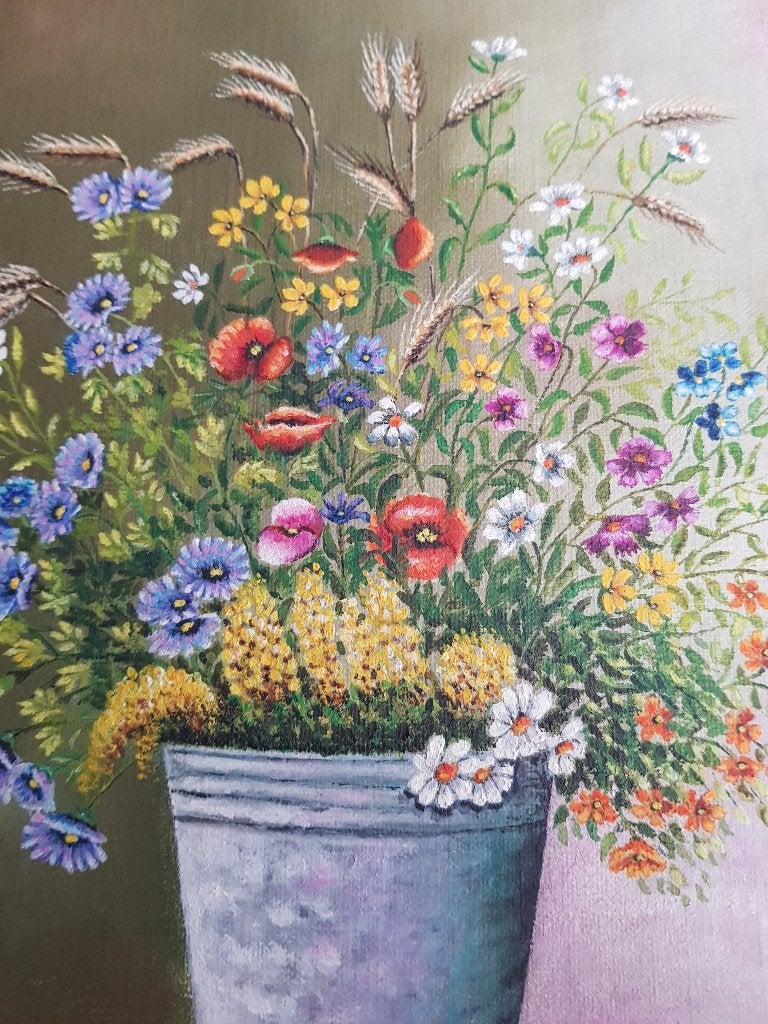 Schilderij, Enlèvement, Fleurs