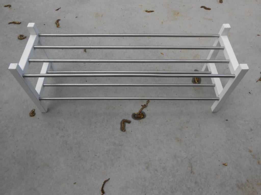 étagère à chaussures en bois blanc Marque : Gebra 100x30xH37, Enlèvement, Comme neuf