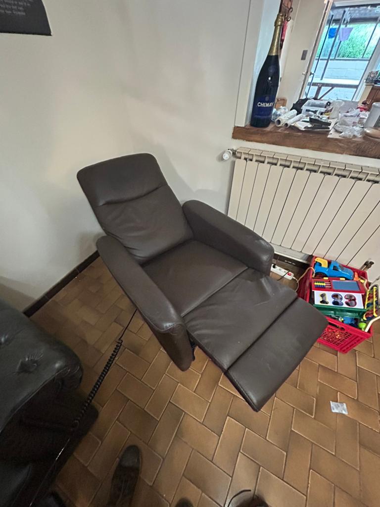 Fauteuil motorisé cuir, Maison & Meubles, Fauteuils, Utilisé, Cuir, Enlèvement