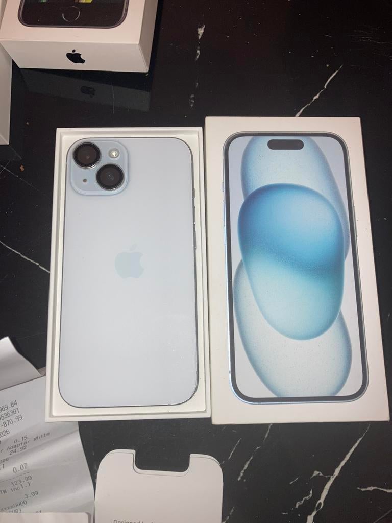 I Phone15 128gb. BLUE, Télécoms, Téléphonie mobile | Apple iPhone, 128 GB, IPhone 15, 88 %, Comme neuf
