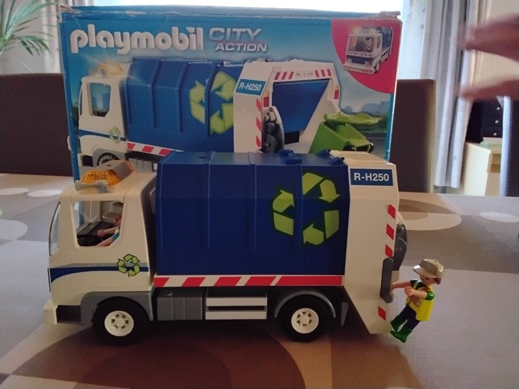 Playmobil vuilniswagen, Ophalen, Complete set, Voertuig, Zo goed als nieuw