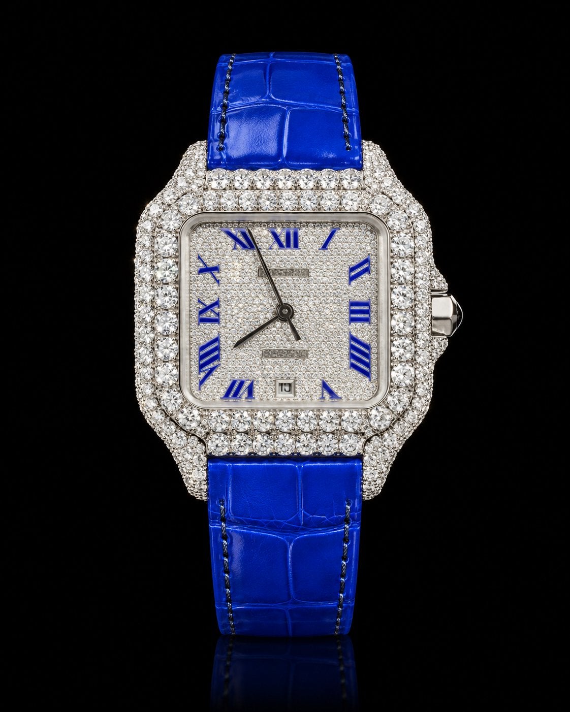 Cartier Santos – Bleu royal, Enlèvement ou Envoi, Comme neuf, Bleu
