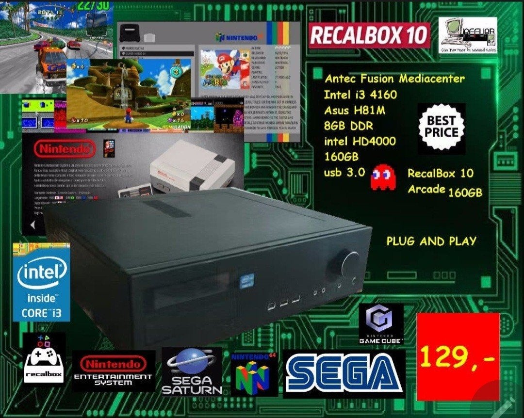 antec fusion i5 8gb + recalbox10 arcade system, Informatique & Logiciels, Enlèvement